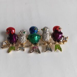 Brooch Multicolor Birds